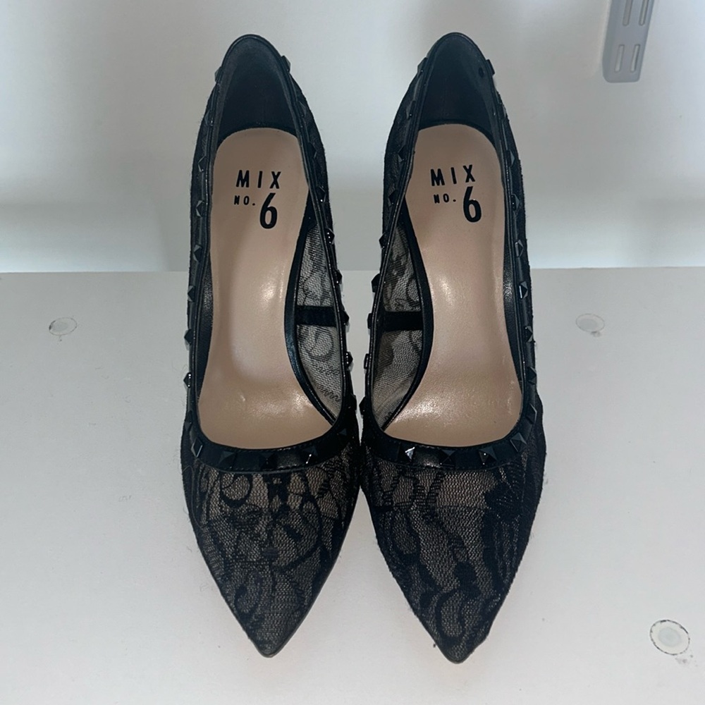 Black studded heels